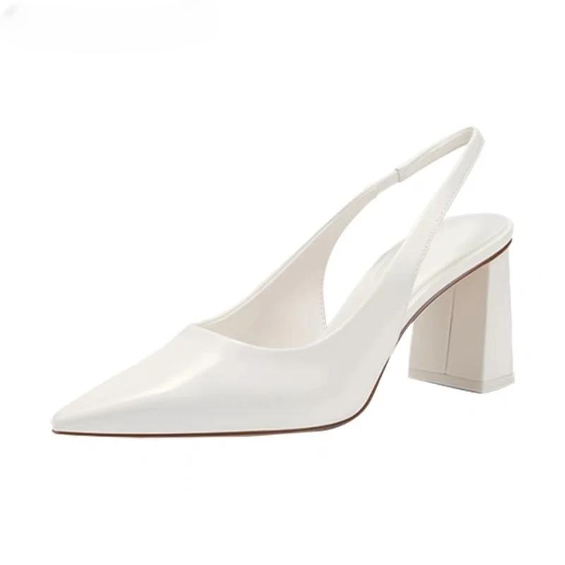 Women Design Pointed Toe Sandals Summer New Woman Fashion Shallow Dress Square High Heel Ladies Ankle Strap Gladiator Sandalias