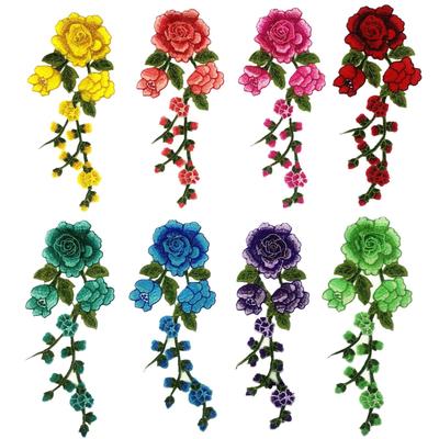 Aplic 3D Multi-Strat Opt Culori Solubil în Apă Broderie Trandafir pentru Accesorii Vestimentare DIY