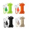 Adjustable Outdoor Gardening Fixtures Ratchets Camp Tent Hook Tent Pulley Rope Hangers Grow Light Hangers with Carabiner