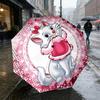 Pink Kitty 8 Ribs 3Fold Black Glue Uv Protection Umbrella Sun Protection Rainproof Compact Folding Umbrella For Travel Daily Use C923944