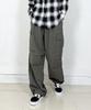SK8ER ROCK Knee Tuck Cargo Nylon Wide Pants Dimgray