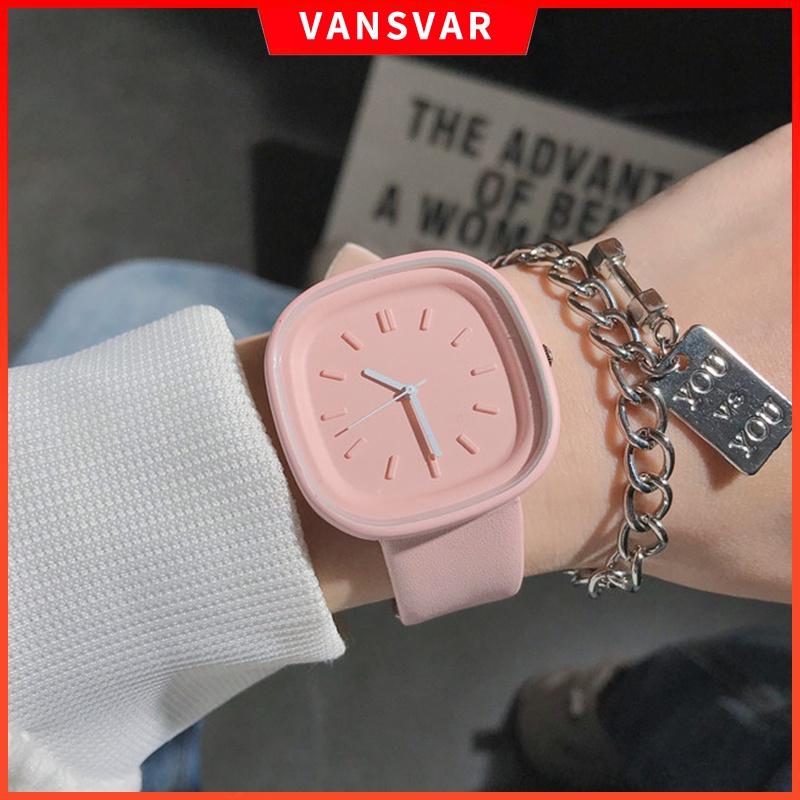 

Ins модные квадратные женские часы, повседневные кварцевые часы с кожаным ремешком для студентов, jam tangan wanita