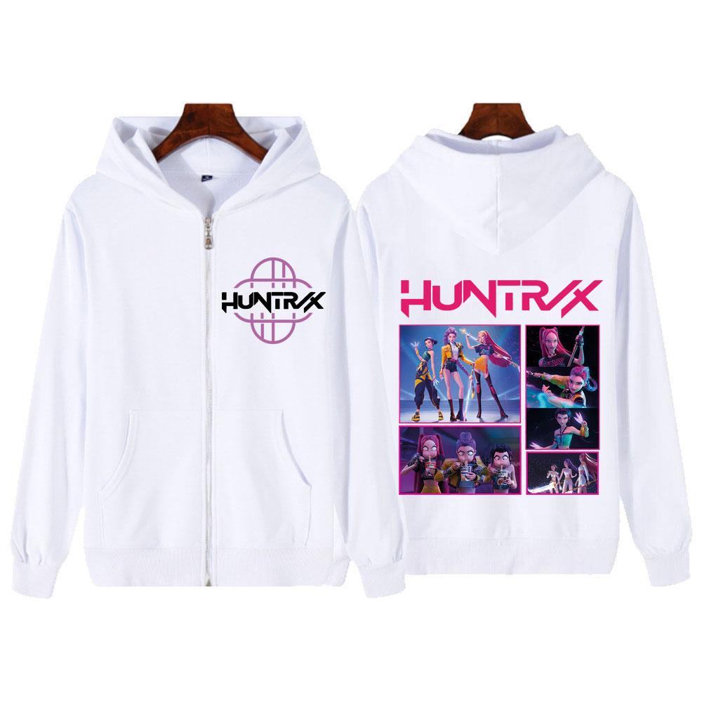 KPop Demon Hunters Huntrix Fashion Print zipper hoodie men women Aesthetic trend jacket thick casual zip up Sweatshirt Fan gifts