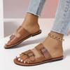 Fashion Large Size Women's Slippers 2025New Summer Casual Beach Slippers Luxury Leather Slippers for Women Outdoor Non-Slip Flat Slipper