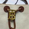[Pre-Owned] Tb Exclusive Logo Drawstring Closure Leather And Cotton Blend Bucket Bag Mini - Very Good #1RMCGY8
