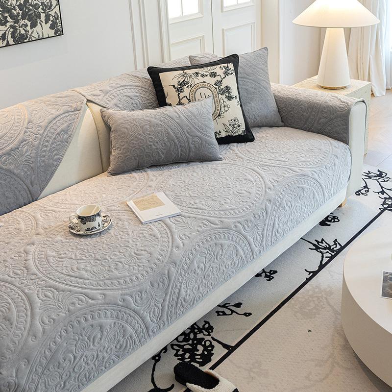 Nordic Crystal Velvet Sofa Cushion Four Seasons Universal New Sofa Cushion Cream Feeling Non-Slip Sofa Cover Cover Towel