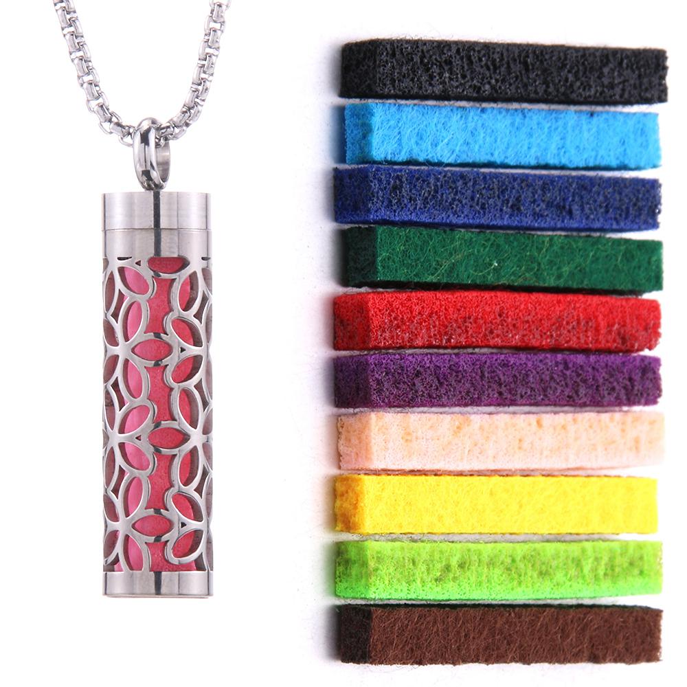 New Aromatherapy Jewelry Necklaces Essential Oil Diffuser Necklace Stainless Steel Open Locket Aroma Scent Perfume Necklace