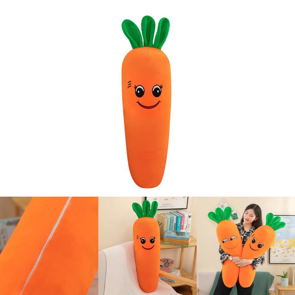 Charming Carrot Plush Pillow Snuggly Cuddle Doll Adorable Soft Bed Plushie