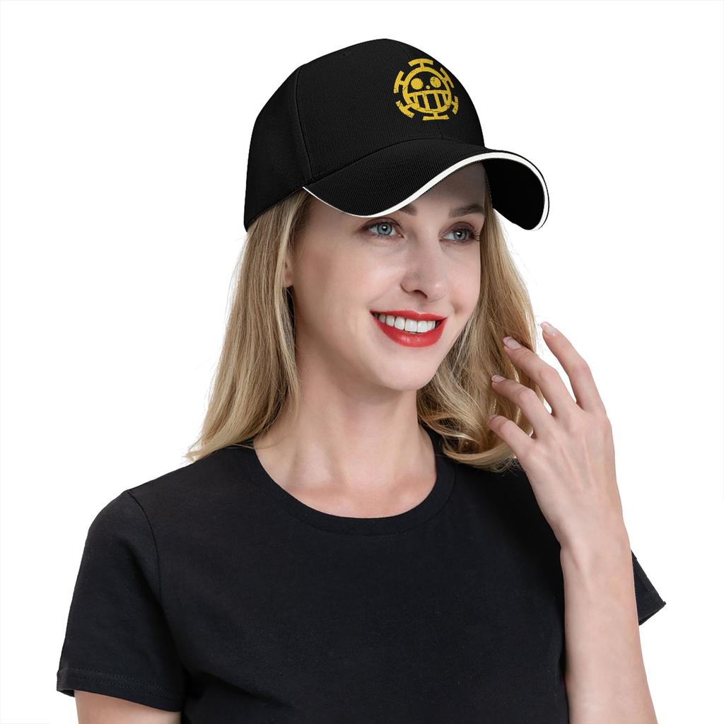 Gorra de Béisbol Anime One Piece Trafalgar Law Popular Gorra Sandwich Unisex Transpirable Gorra Exterior