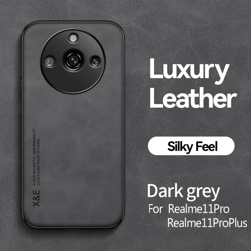 For Realme 11 Pro Plus 5G Case Car Magnetic Leather Texture Cover for Oppo Realme11 Realmi 11 ProPlus Pro+ Soft Phone Cases