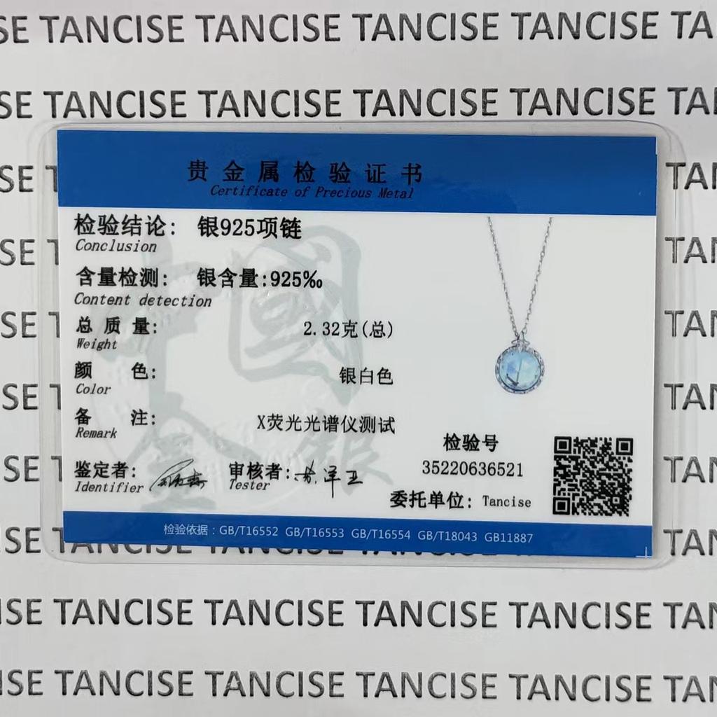 Tancise S925 Sterling Silver Luxury Personality Pendant Necklace Women's Classic Tide Necklace