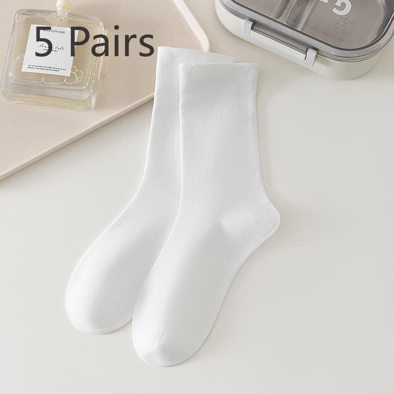 5 Pairs of Female Autumn and Winter Fashion New Drum Boneless Pile Socks