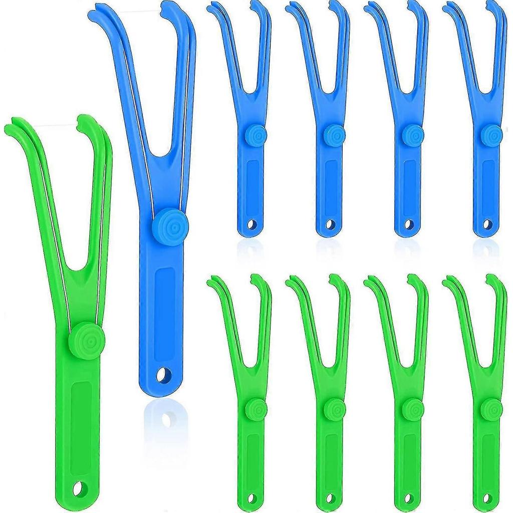 10 Pcs Reusable Flosser Holder, Dental Floss Holder, Floss Handle Durable Adults And Kids Dental Tools Ha