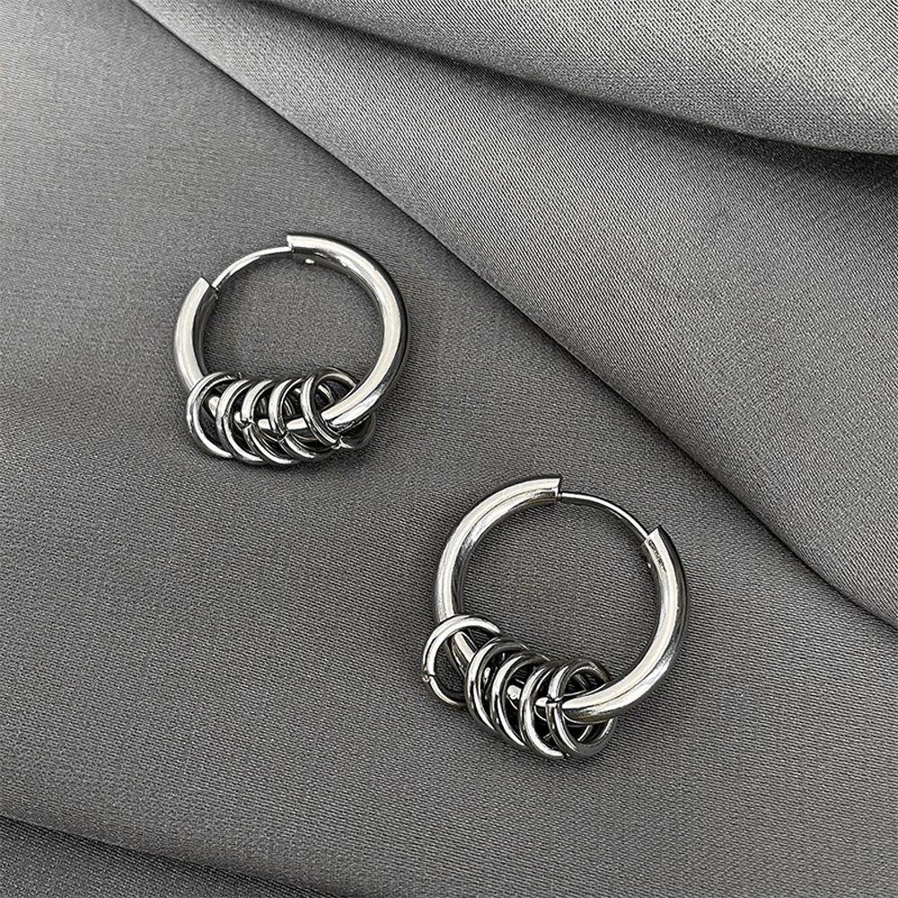 Steel Pendent For Men Hiphop Ear Jewelry Women Hoop Earrings Stud Earrings Korean Dangle Earrings