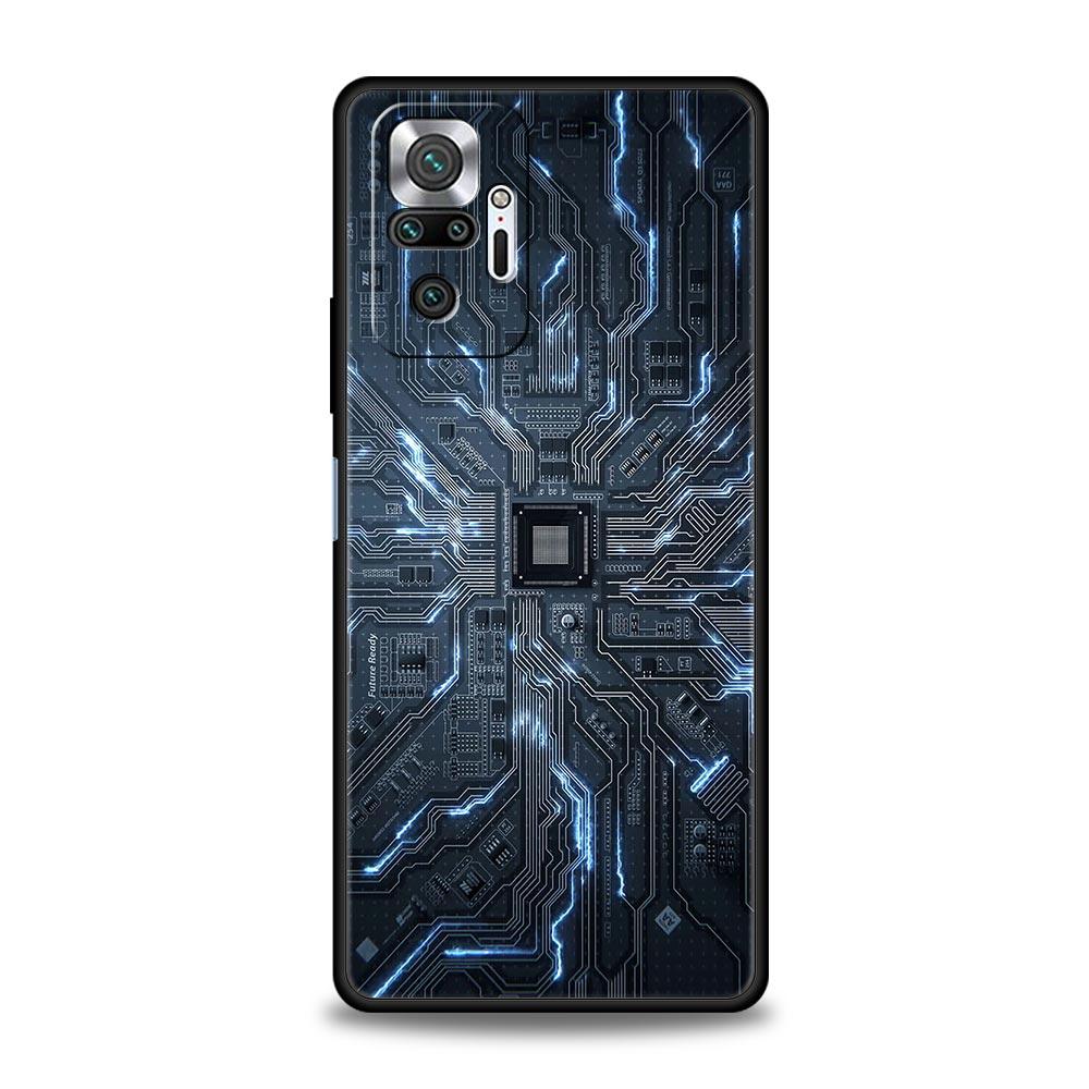 Inside Motherboard Circuit Board Phone Case For Xiaomi Redmi Note 12 11 10 Pro Plus 9S 9 8 7 9T 8T 9C 9A 5G K40 Gaming Cover