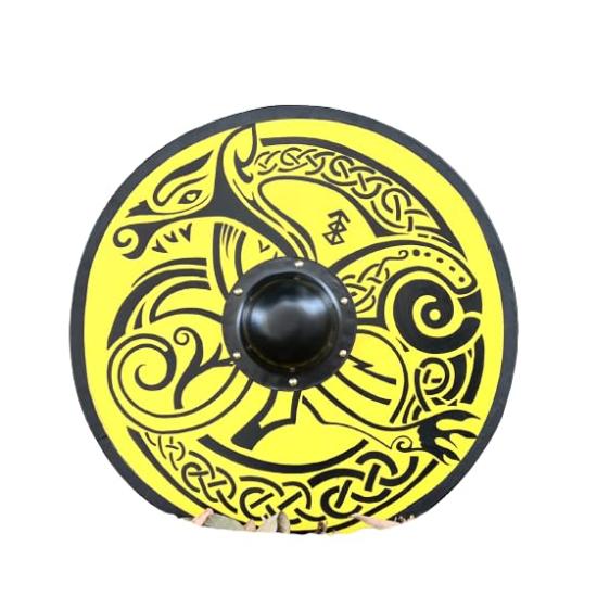 24"Medieval Warrior Wooden Viking Round Shield Face New Replica Designer Style