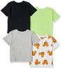 Amazon Essentials 4er-Pack Kurzarm-T-Shirts (Ehemals Markenname: Gepunktetes Zebra) Disney Marvel Star Wars Jungen Micky Basketballshirts 105-110