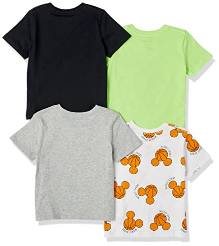 Amazon Essentials 4er-Pack Kurzarm-T-Shirts (Ehemals Markenname: Gepunktetes Zebra) Disney Marvel Star Wars Jungen Micky Basketballshirts 105-110