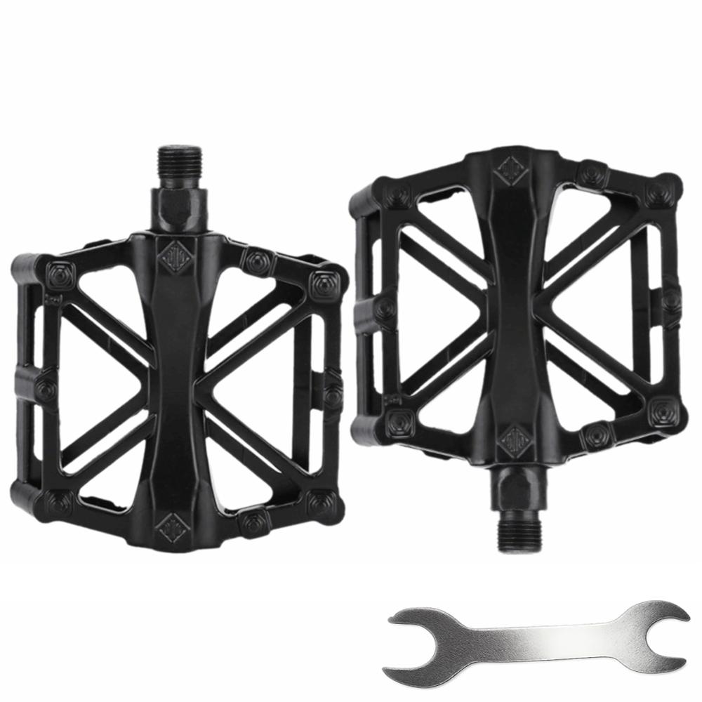 2PCS With Wrench Bike Pedals Aluminum Alloy Road Bike Pedal Cycling Accessories чёрный