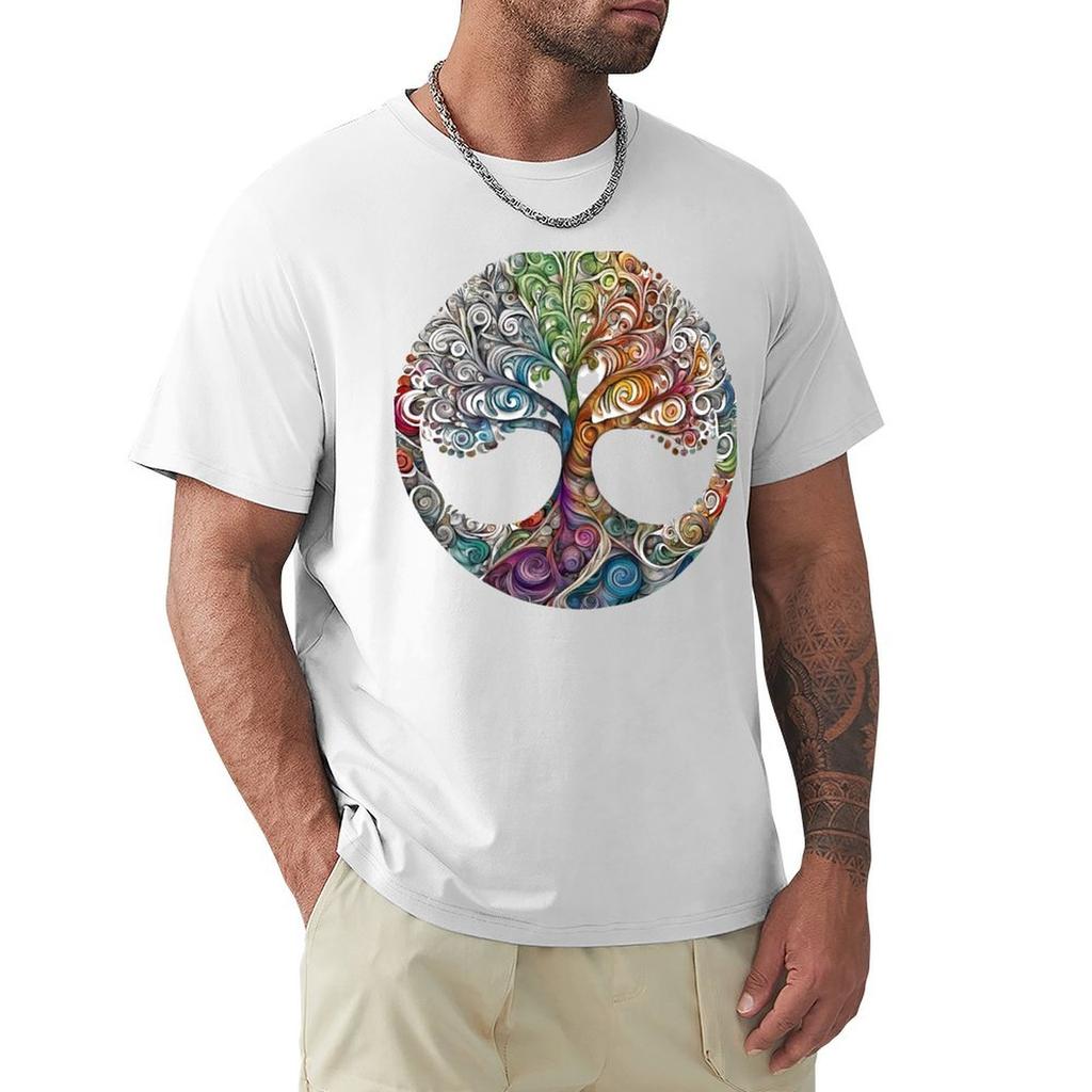 Colorful Tree of Life TShirt AntiFade Casual Tee Shirt