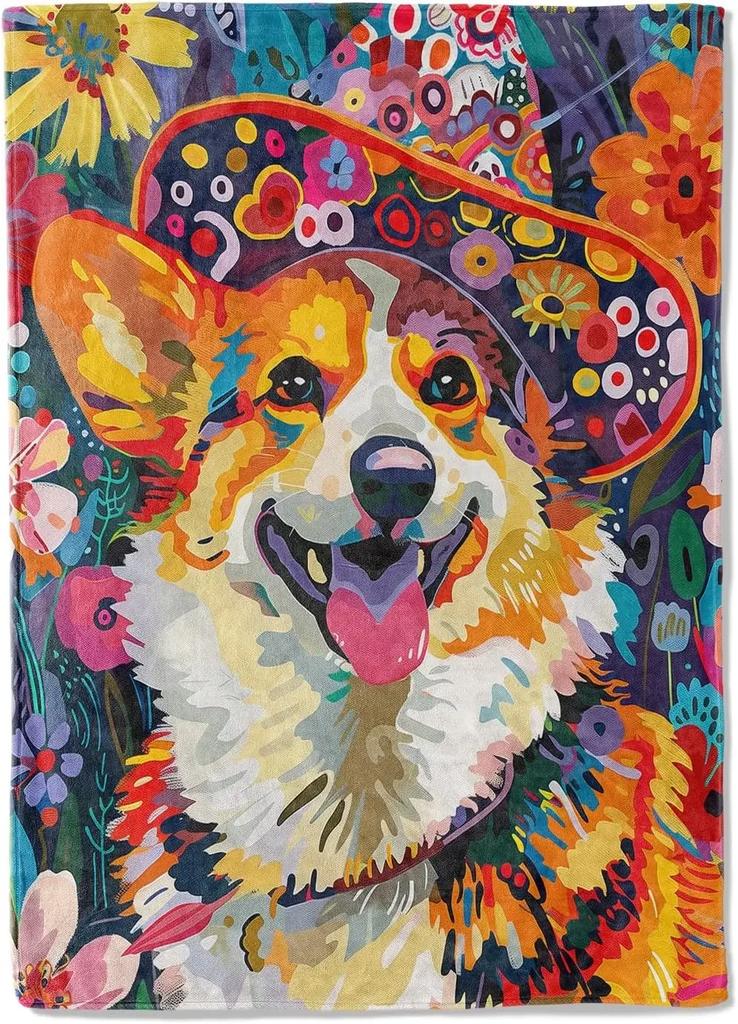 CorgiPrint Throws Soft  Lightweight Blankets for Dog Lovers Perfect Gift for Boys  Girls
