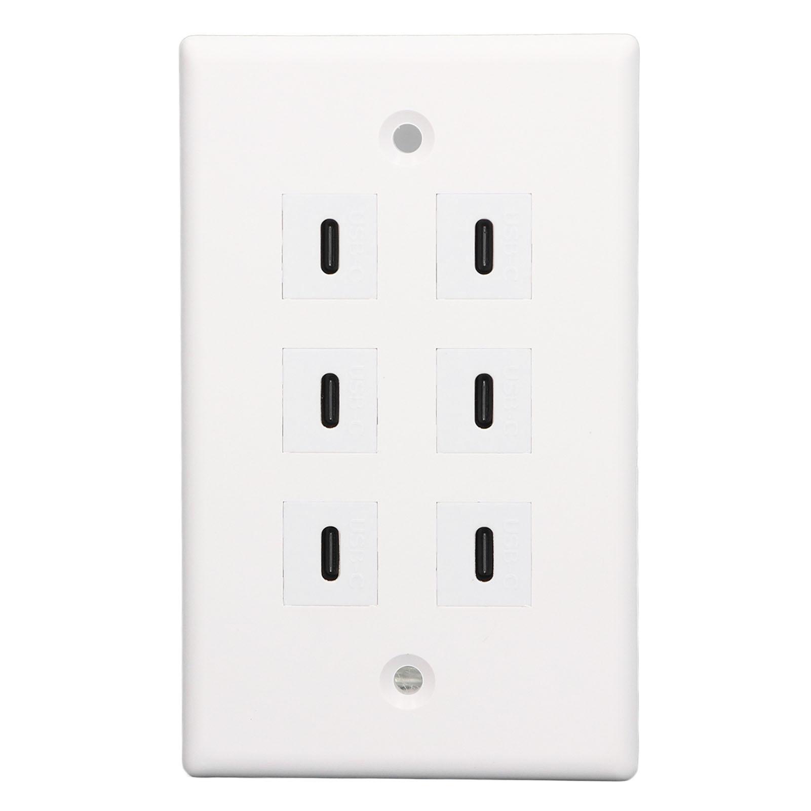 

6-портова USB розетка типу C USB розетка настінна широка застосовність USB розетка вилка для бізнесу