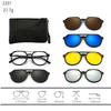 23XXA Gather 6PCS Magnetic Polarized Clip On Sunglasses Women Men Plastic Frame for Night Driving Sunglasses UV400