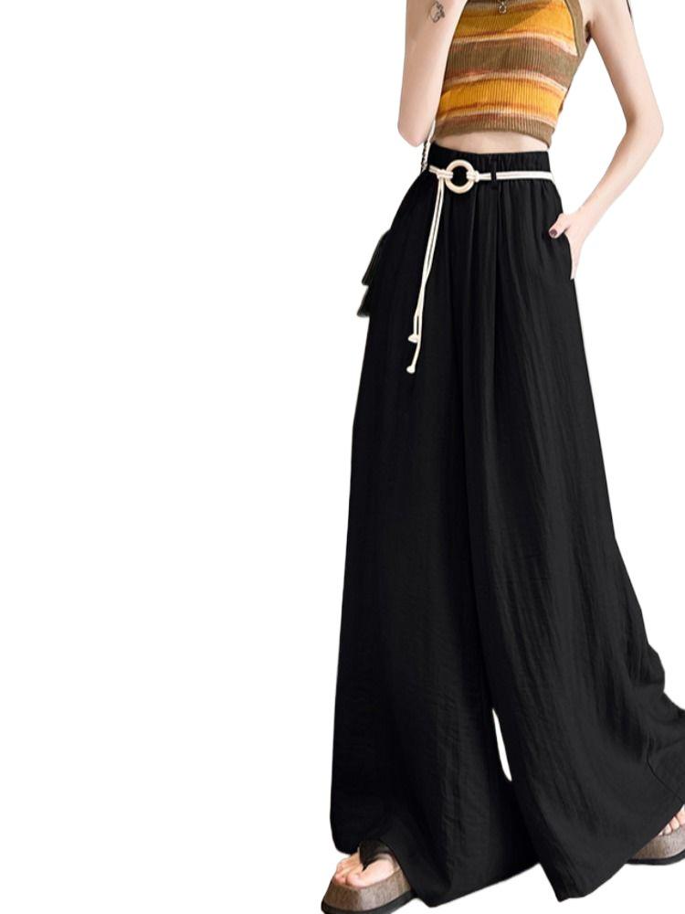 Autumn Plus Size Wide-Leg Skirt-Pants: Flattering Long Drapey Slimming Design