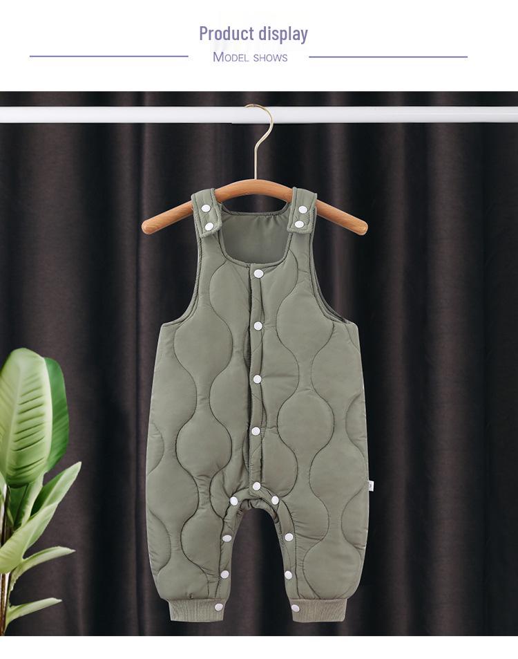 Pikowany kombinezon niemowlęcy: Ciepłe kombinezony jesienno-zimowe z rozpięciem w kroku