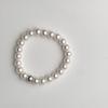 Fashionable Natural Freshwater Pearl Ring Charming Bead Jewelry Gift Mini Pearl Ring Elastic Thread 925 Silver Rhodium Plated