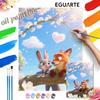 Bunny and Fox Spring Blossom Painting by Numbers Hand Filled Drawing Art Kit Home Decor