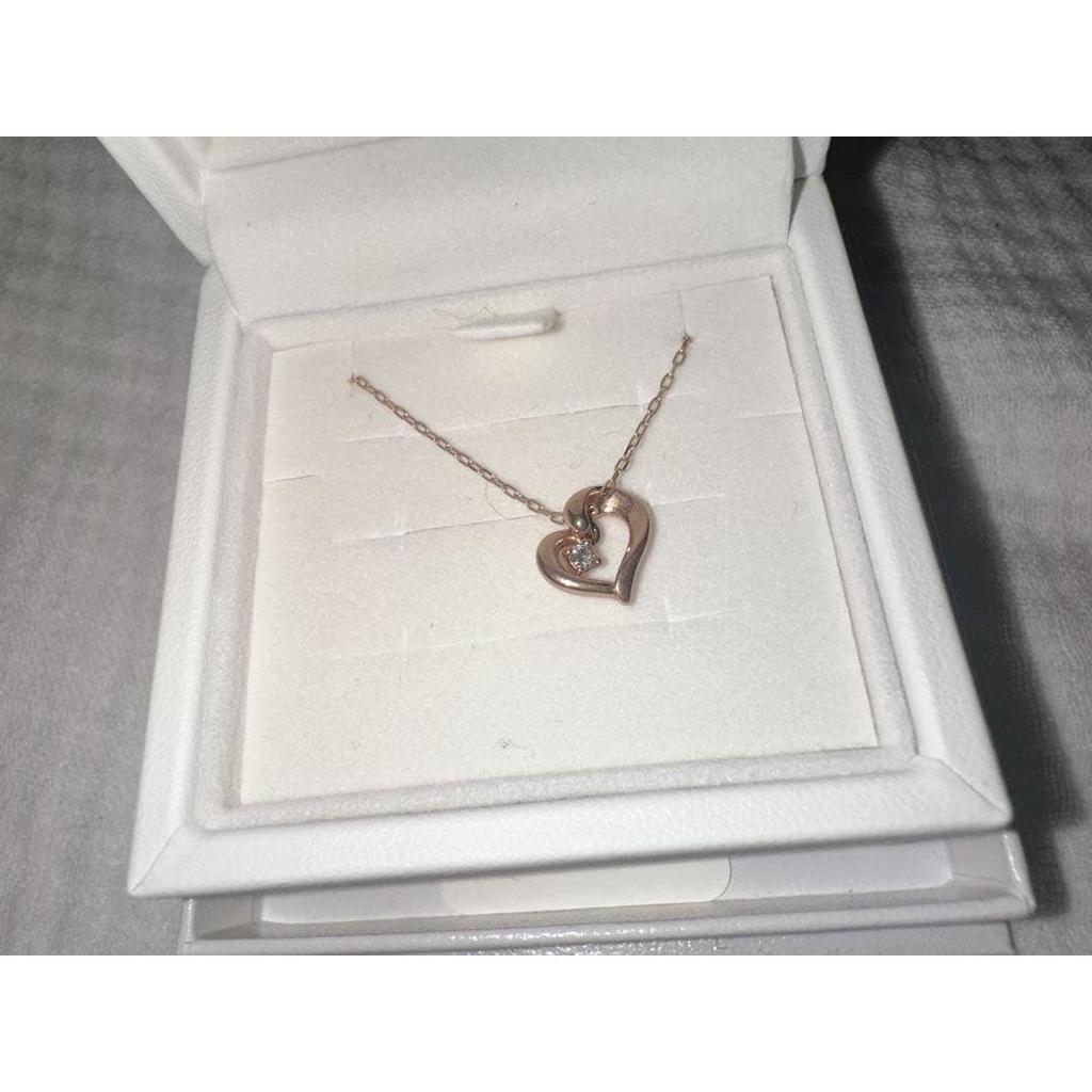 Used 4 Necklace Heart Pink Gold K10