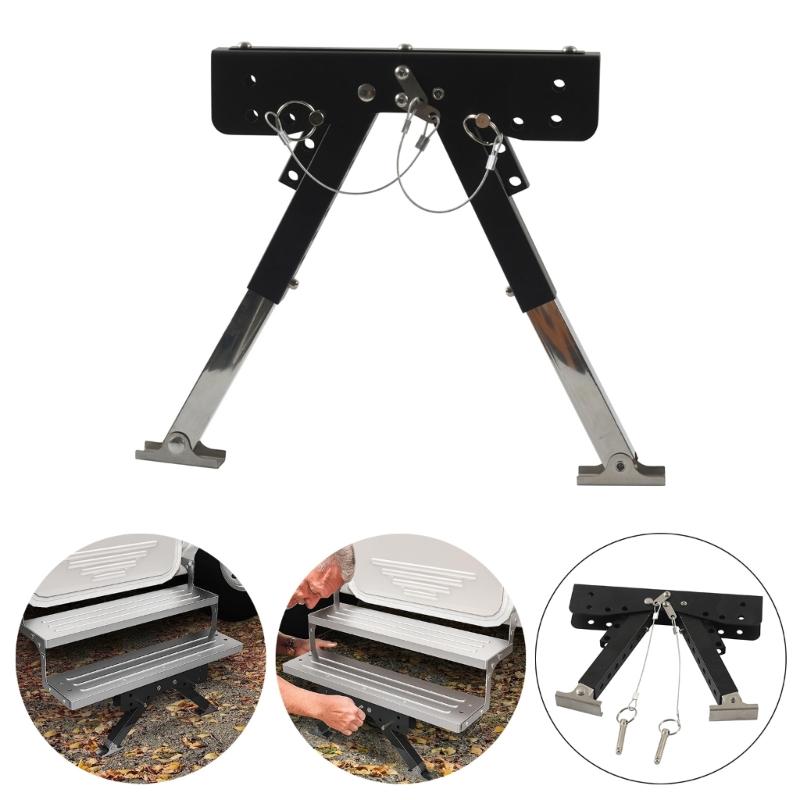 Foldable Step Stabilizer 2.8-11.3in Adjustable Step Stabilizer Support Stabilizer for Campers Trailer Easy Installation