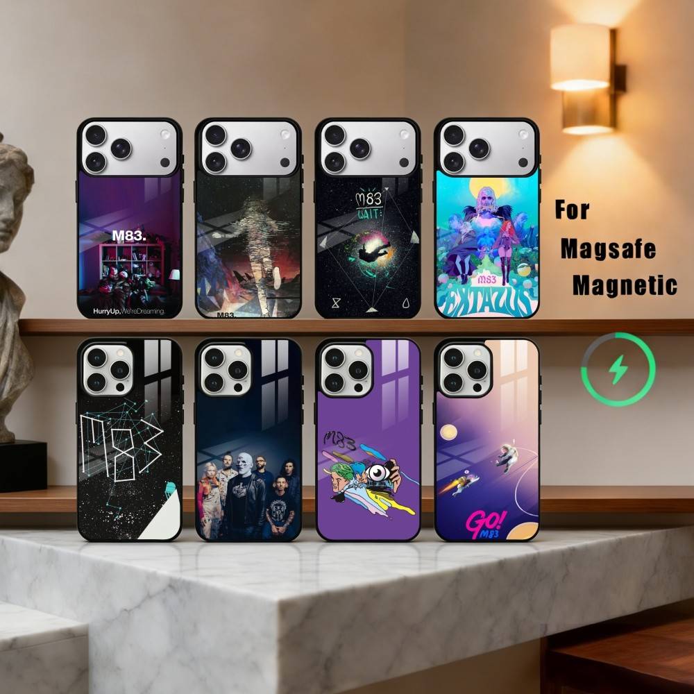 Electric Rock M-M83 Band Phone Case For iPhone17,16,15,14,13,12,11 Plus,For Magnetic Wireless Charge Cover