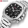 CURREN Men's Six-Hand Steel Band Business Watch with Calendar - Model 8459