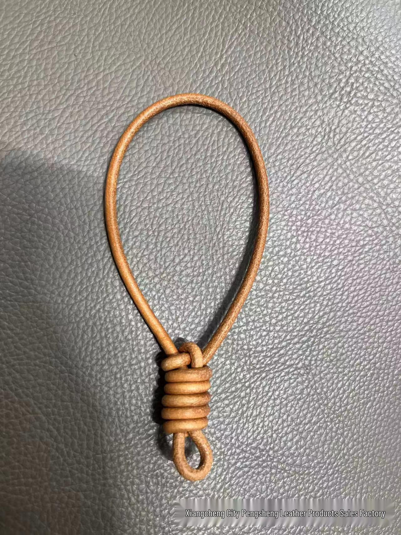 Handmade Retro Cowhide Woven Keychain Lanyard