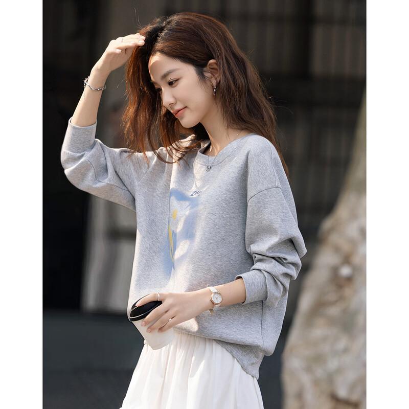 DEMANA Spring Korean Style Illustration Print Sweatshirt