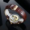 TIME100 Men's Mechanical Watch, Waterproof Skeleton Wristwatch, Easy-to-Read Analog Display, Stylish for Business, Yellow