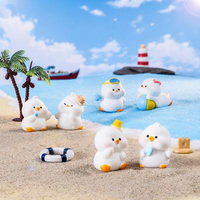 6Pcs Duck Model Decor Cute Car Ornaments Auto Interior Dashboard Accessories Microlandschaft Car Dashboard Decorations