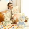 Easter Bunny Plush Doll Soft Stuffed Animal with Headband Cute Holiday Rabbit Toy for Birthdays and Easter Gifts