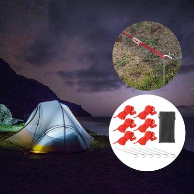 Reflective Tent Lanyard with Aluminum Adjuster Storage Bag, Camping Rope Tarps, Awning,