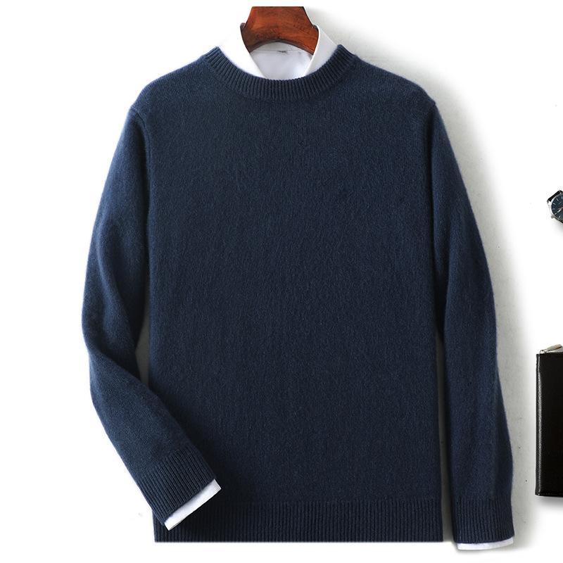 New cashmere sweater thickened semi-turtleneck pullover sweater with cashmere sweater men's inside