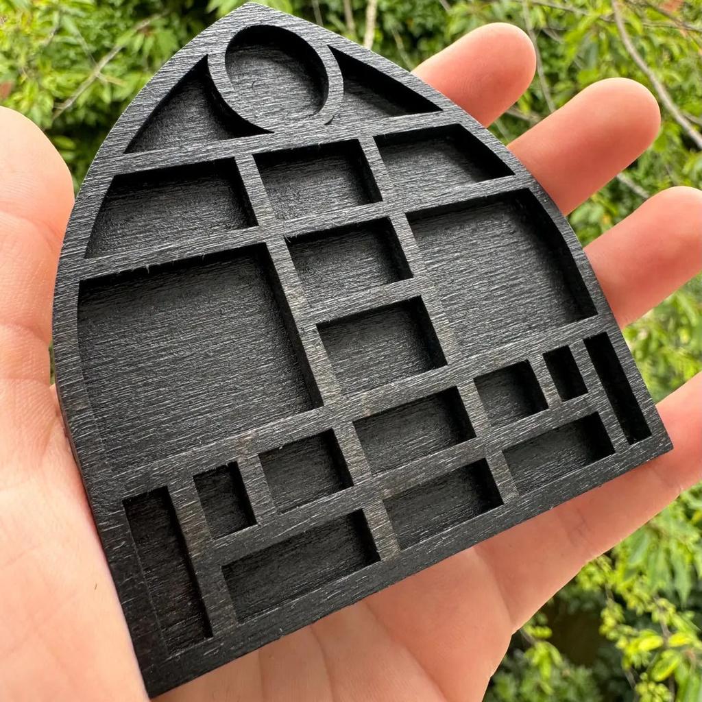 1PC Miniature Trinket Shelf Crystal Shelf Dollhouse Miniature Decor Printers Tray Miniature Wooden Storage Trinket Shelf
