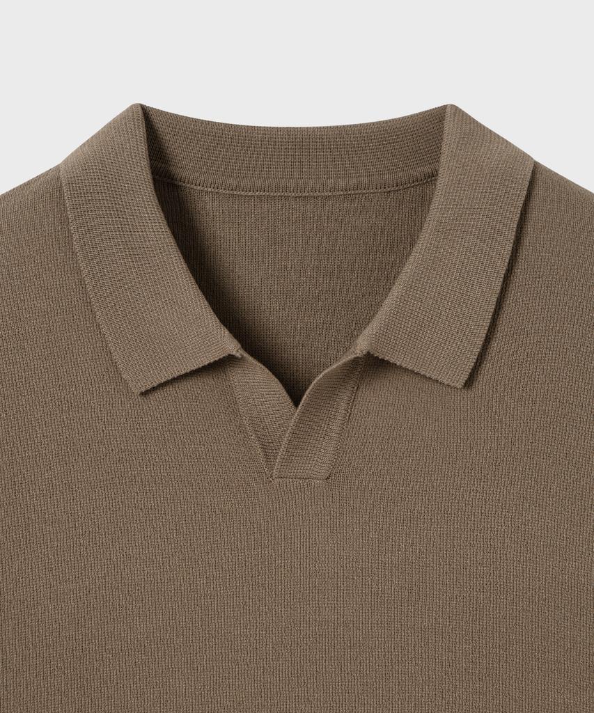 NONBLANK Cool Touch Half Sleeve Collar Knit_Mocha