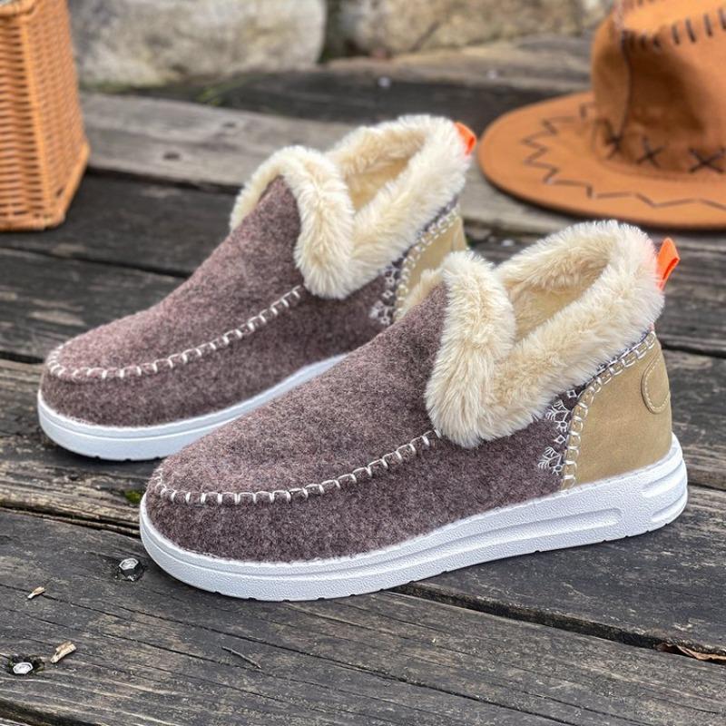 Large Size Snow Boots for Women's Autumn and Winter New Velvet Thickened Lightweight Warm Cotton Shoes for Women