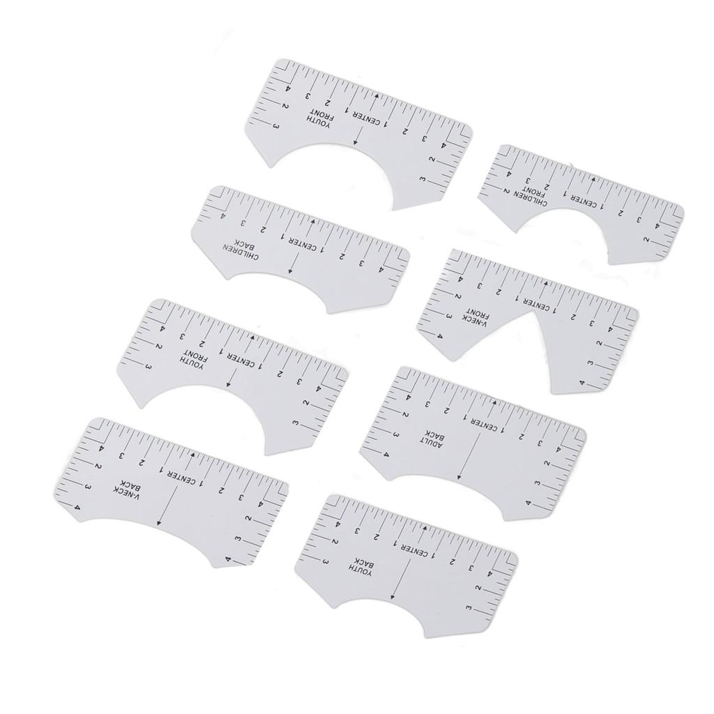 9Pcs Alignment Ruler Set Centering Guide Contour Design DIY T?Shirt Round?Neck V?Neck Sewing Ruler