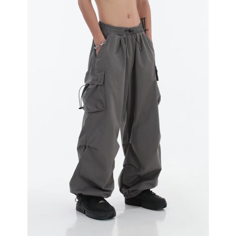 

2026 New Straight Leg Loose Casual Pants Solid Color Lazy Drape Pants Men s Spring And Autumn Trendy Brand Khaki Wide Leg Pants M серый