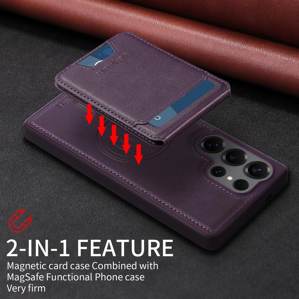 2 in 1 Detachable Card Solt Magnetic Wallet Leather Case For Samsung S25 Ultra S24 Plus S23 S22 S21 A06 A16 A35 A55 Vertical Bag