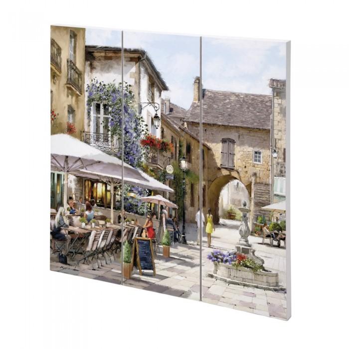Richard Macneil Courtyard Cafe Wood Plaque nero