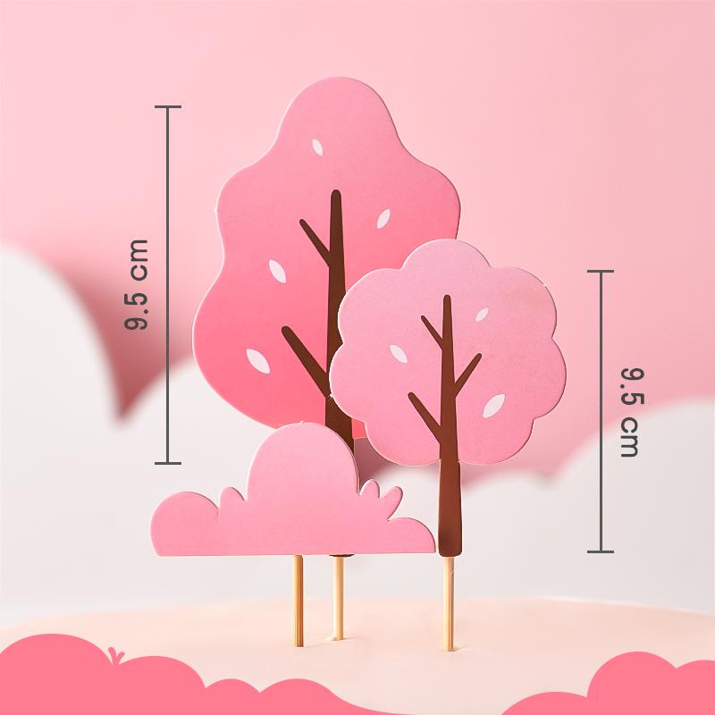 Forest Leaves Cake Topper: Apple & Coconut Tree Decor with Free Shipping